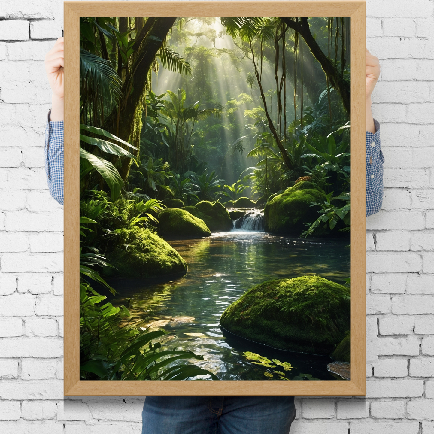 🖼️ Sunny Jungle Poster – Tropical Wall Art with Lush Sunlight & Greenery