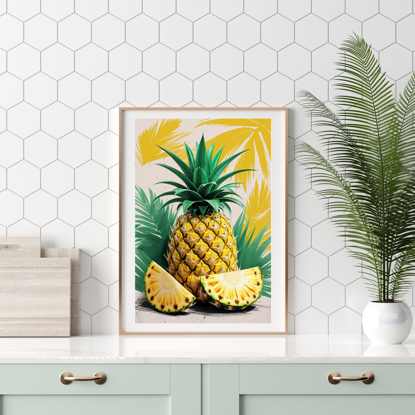 🖼️ Poster – Vintage Pineapple Poster – Tropical Fruit Wall Art with Retro Style
