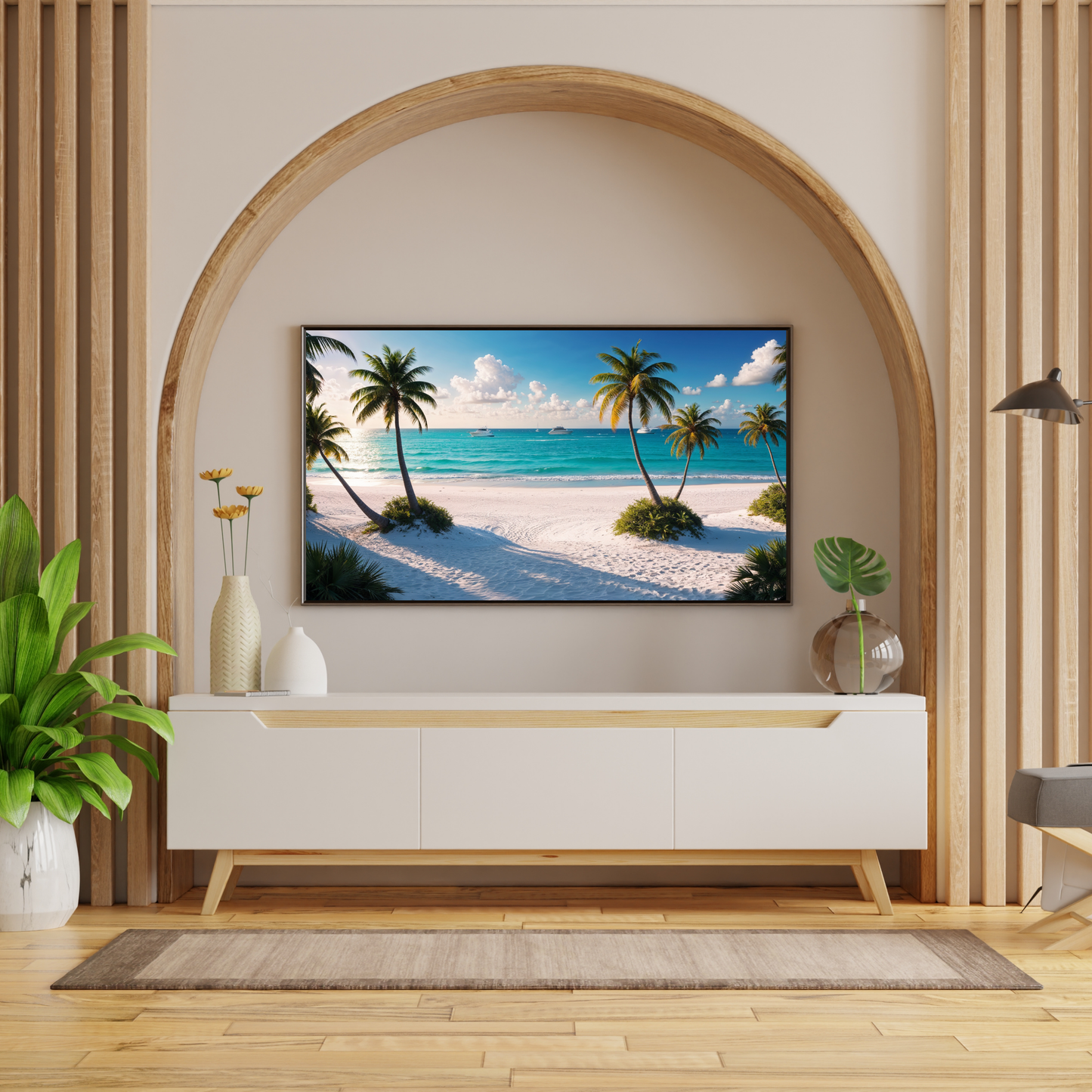 Stampa artistica di Miami Beach – Decorazione costiera colorata e rilassante