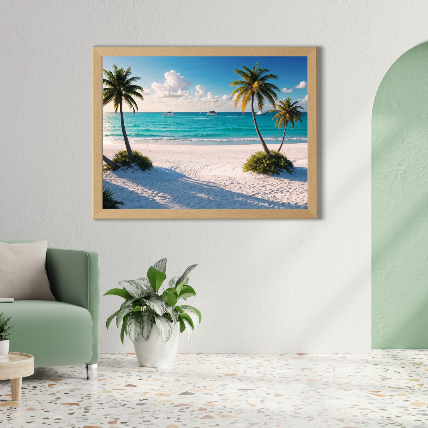 Stampa artistica di Miami Beach – Decorazione costiera colorata e rilassante