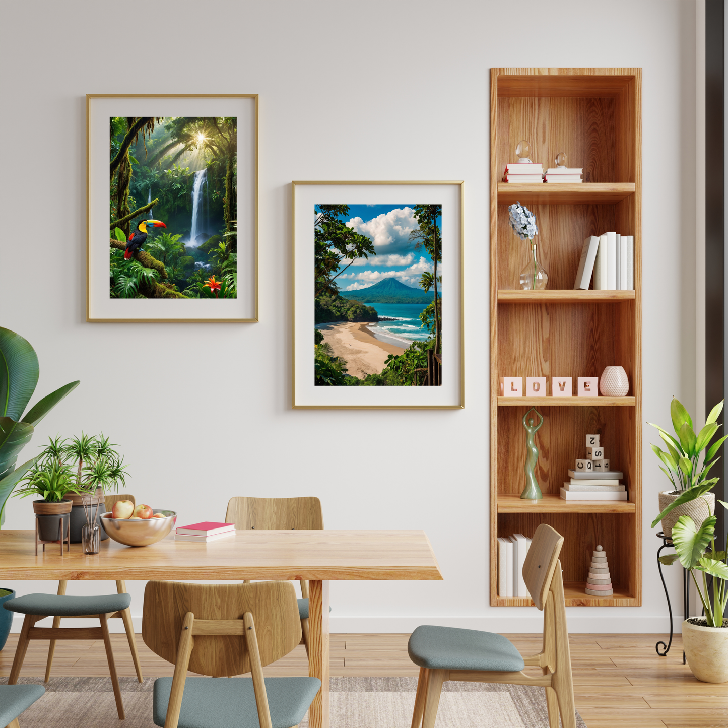 🦜 Costa Rica Jungle Poster – Macaw & Wildlife Tropical Wall Art
