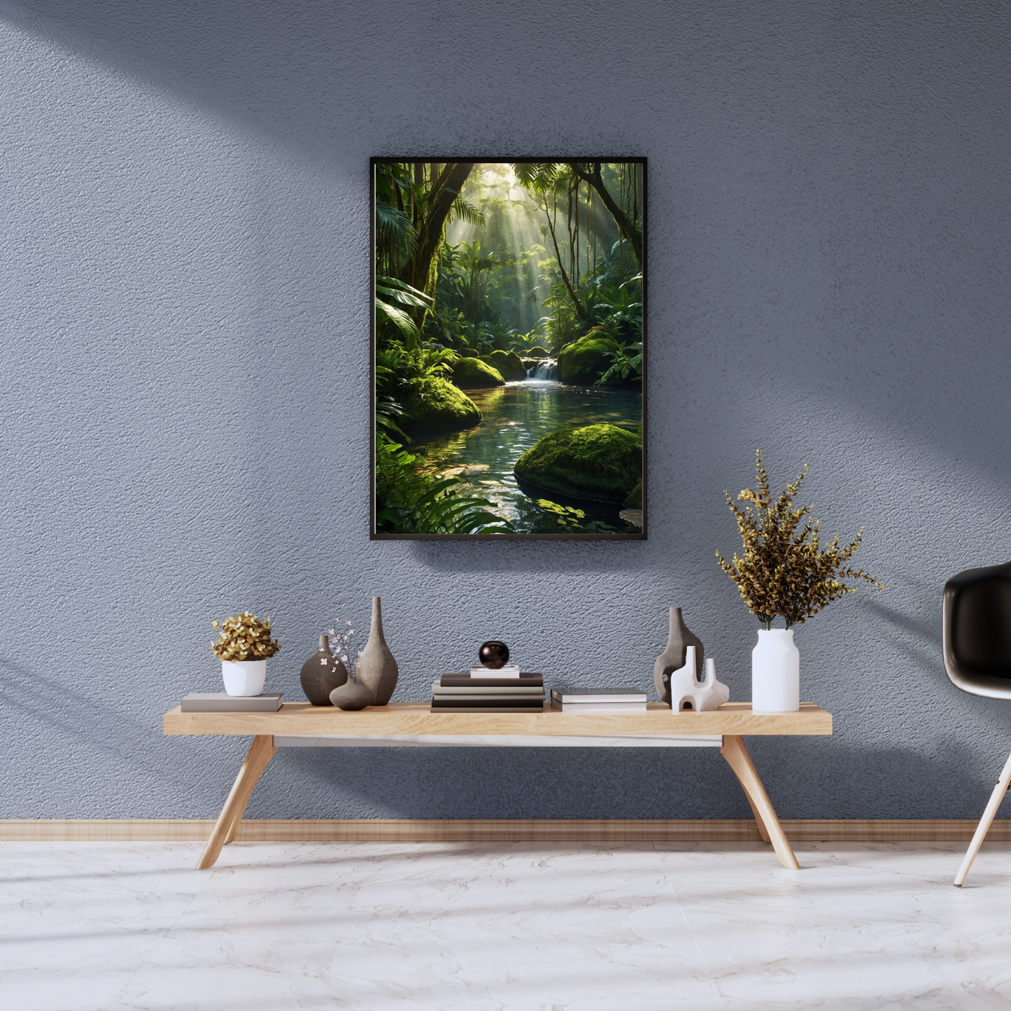 🖼️ Sunny Jungle Poster – Tropical Wall Art with Lush Sunlight & Greenery