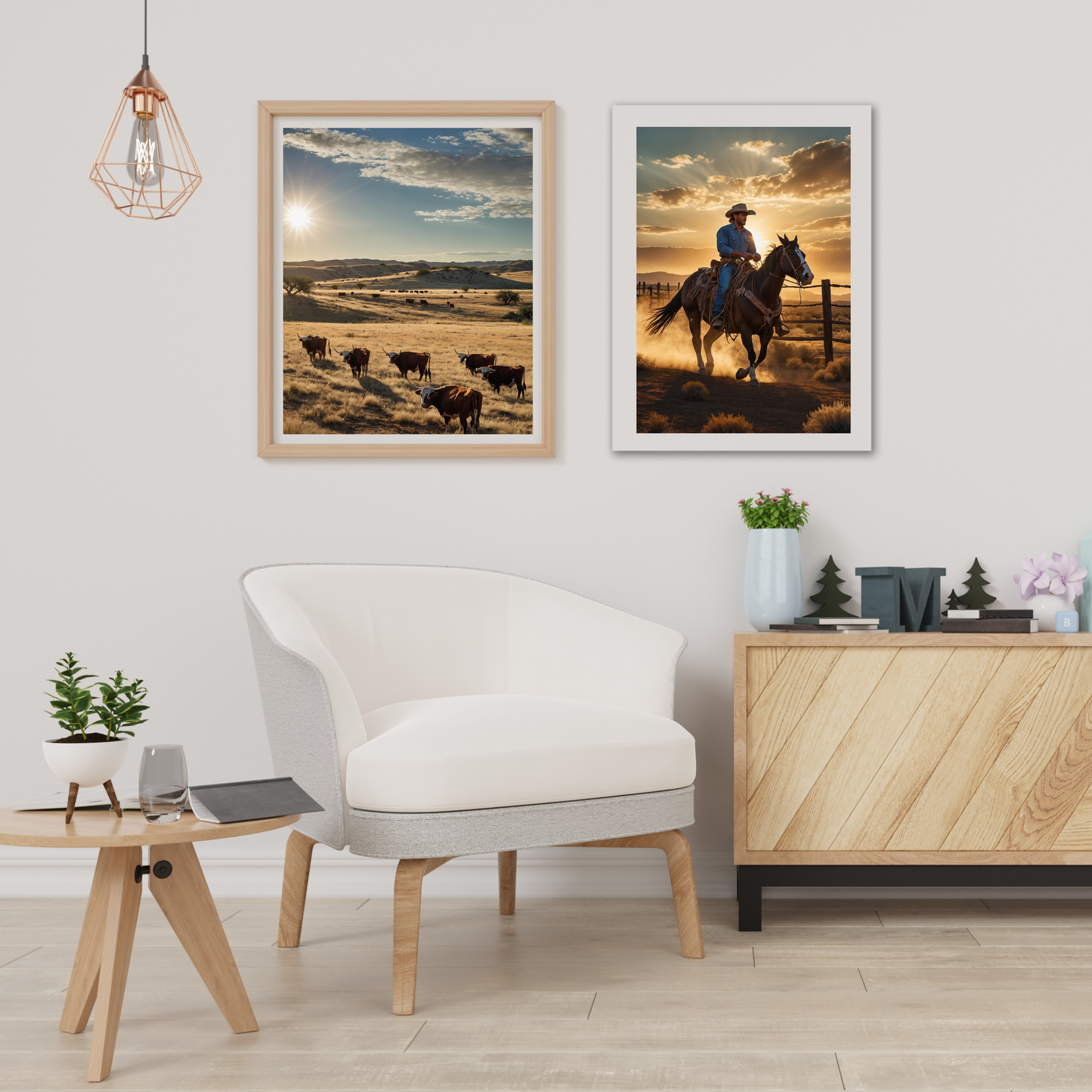 🇺🇸 Texas Poster Bundle – Cowboys, Cattle & Western Landscapes Wall Art Set