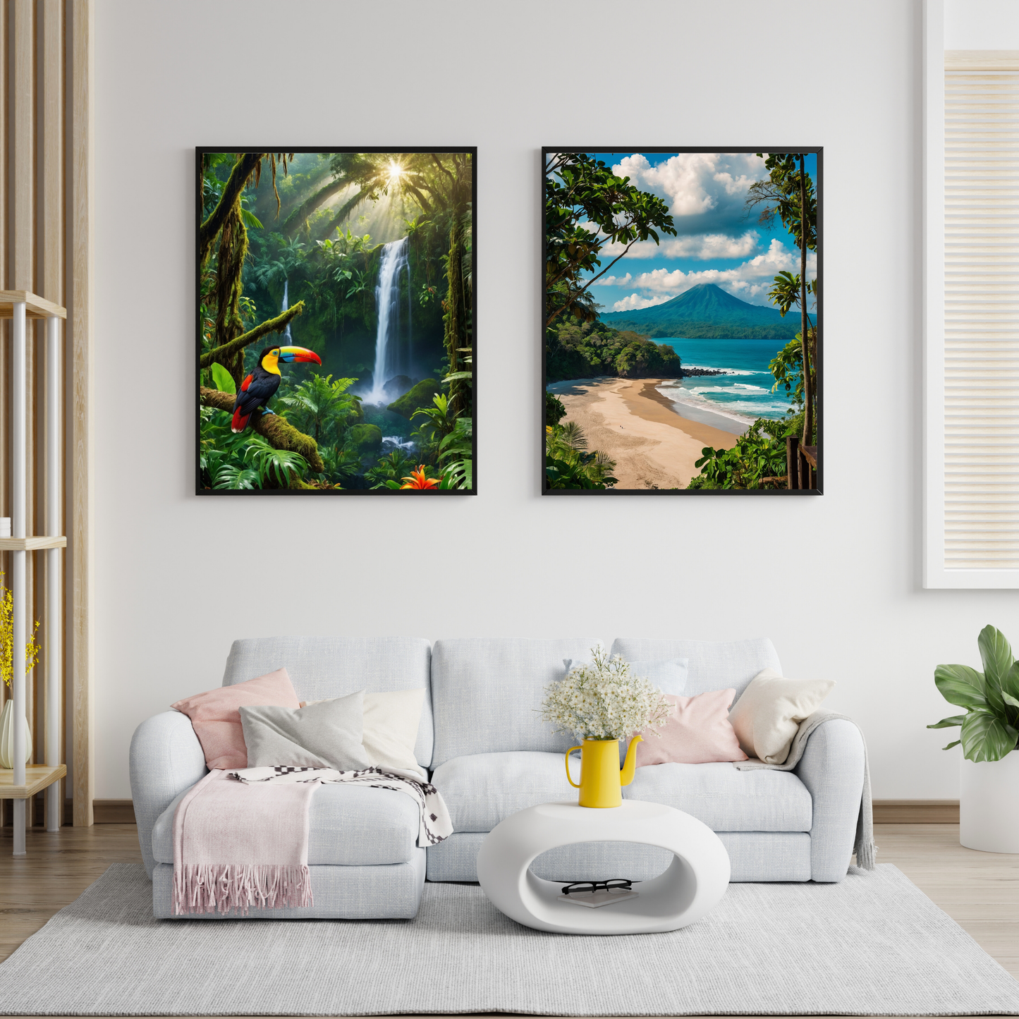🦜 Costa Rica Jungle Poster – Macaw & Wildlife Tropical Wall Art