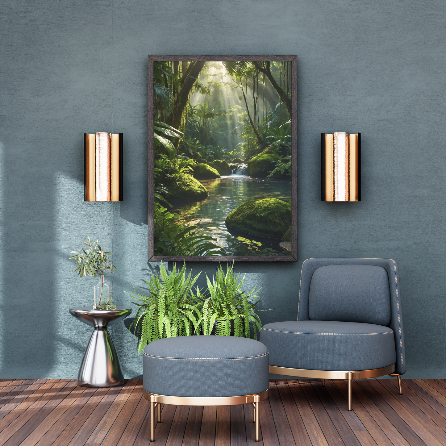 🖼️ Sunny Jungle Poster – Tropical Wall Art with Lush Sunlight & Greenery