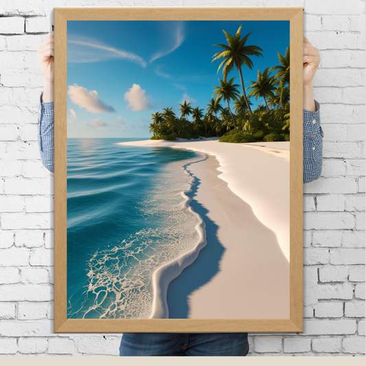 Maldives Paradise Poster – Tropical Beach & Blue Ocean