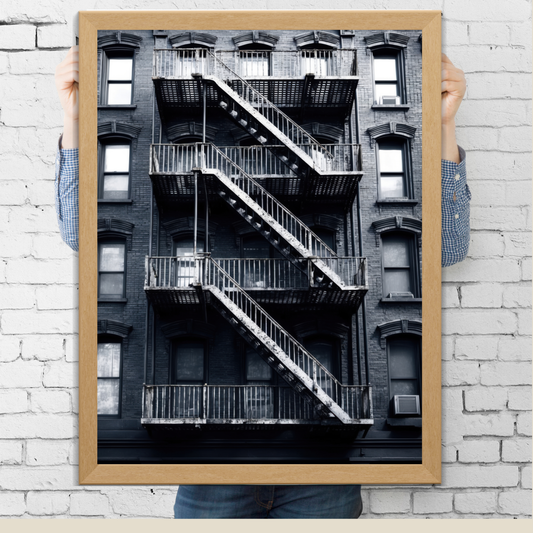 NYC Fire Escape Poster – Classic City Charm with an Urban Edge 🏙️🔥