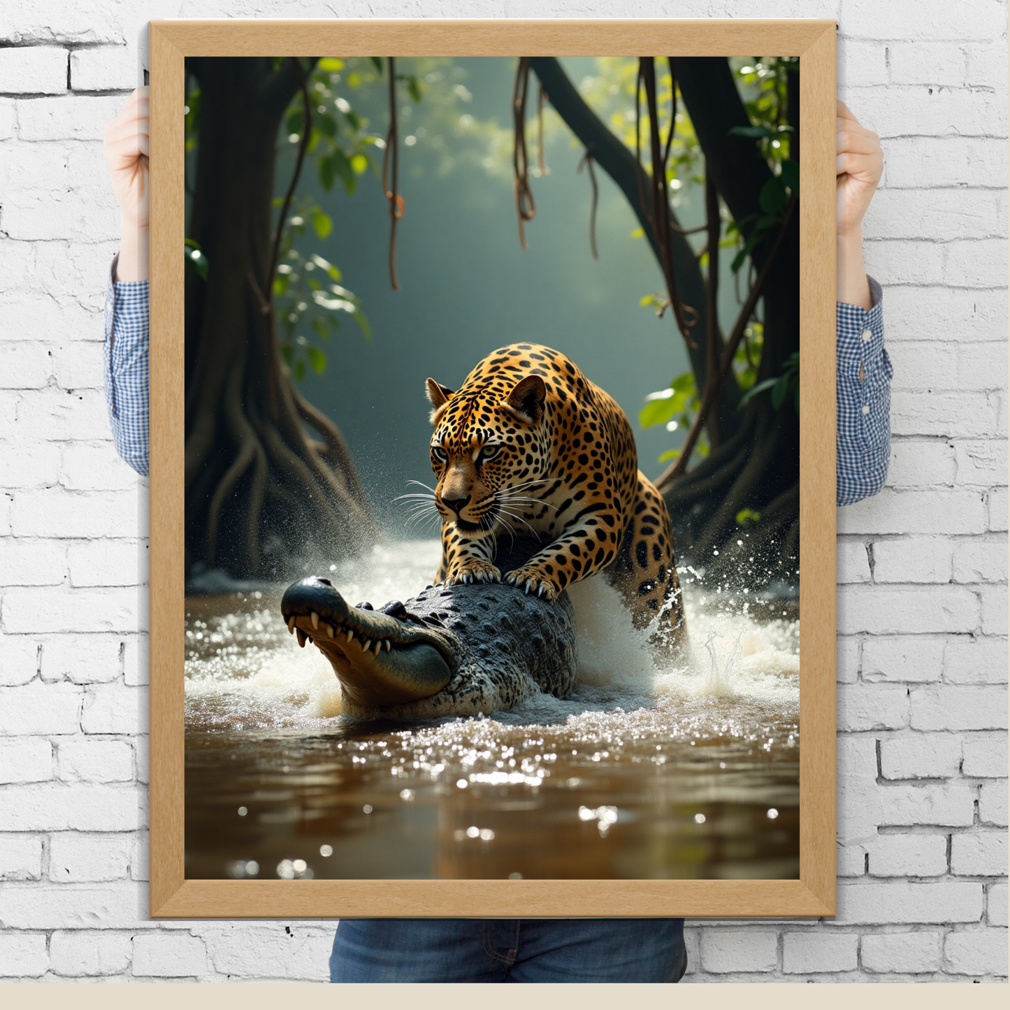 Jaguar Jungle Crocodile Adventure Poster – Explore the Wild Depths of Nature 🌿🐊