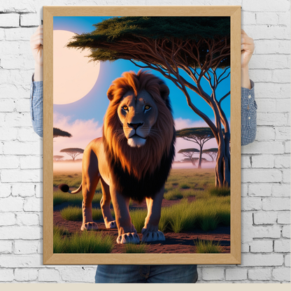 Majestic Lion Big 5 Poster – Powerful Safari Wildlife Art