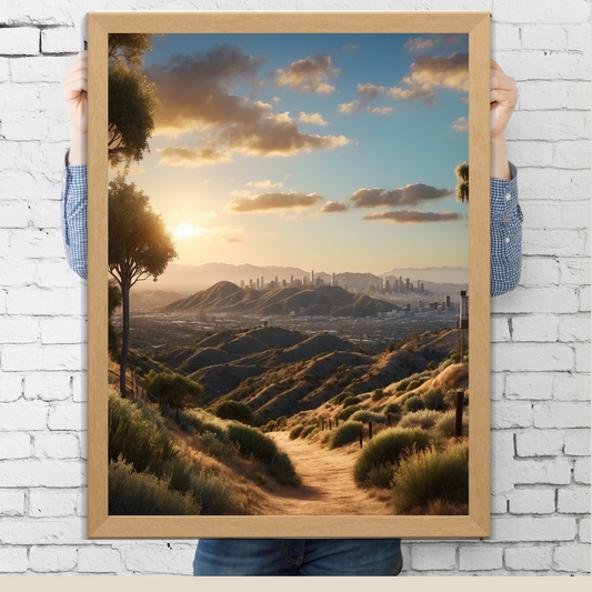 Los Angeles Hills Poster – Where Dreams Meet the View (And Maybe a Traffic Jam) 🏞️