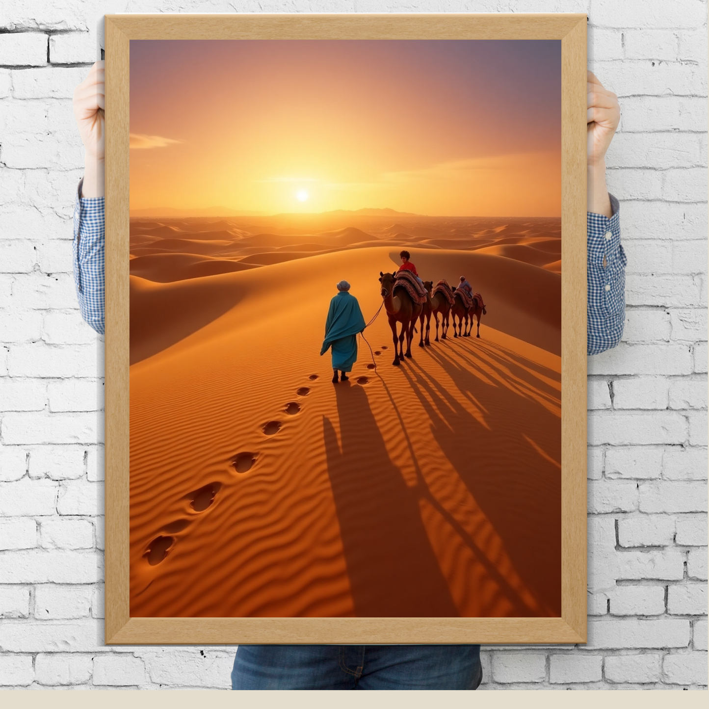 Sahara Camels Caravan Poster – A Journey Through the Sands 🐪🏜️