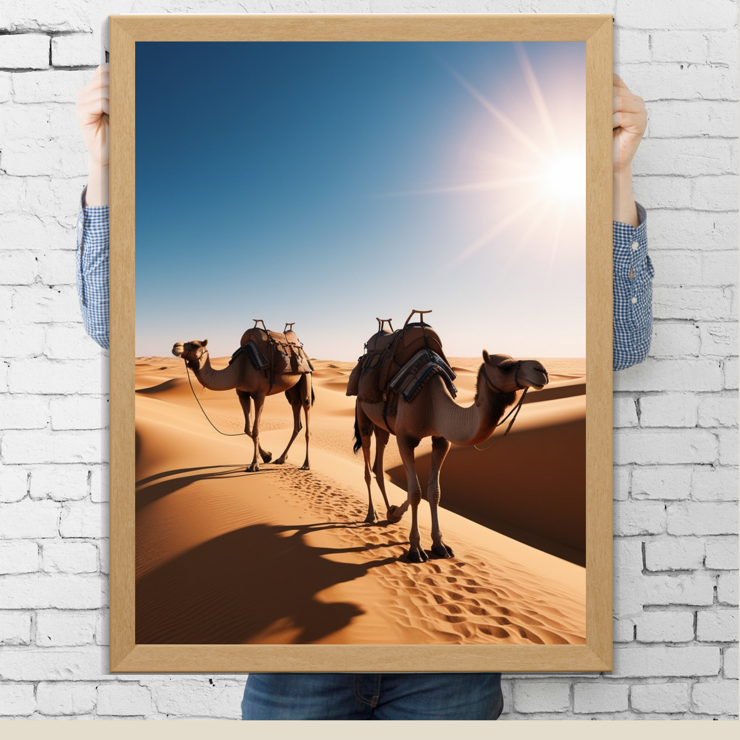 Moroccan Desert Camels Poster – A Journey Through the Sands 🐪🏜️