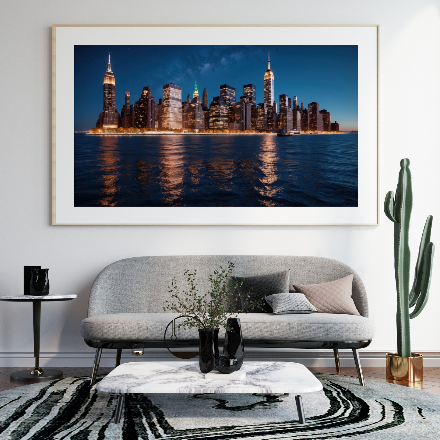 NYC Skyline at Night Poster – Bring the City’s Iconic View to Your Space!