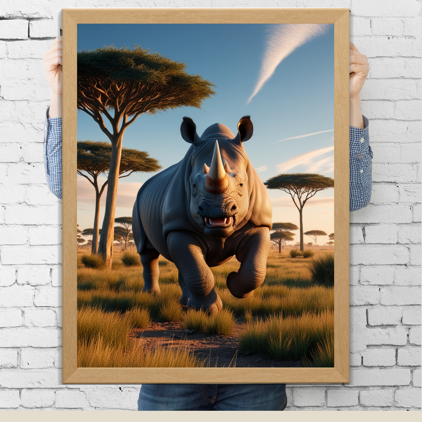 Rhino Savannah Fury Poster – Witness the Power of the Wild 🌿🦏