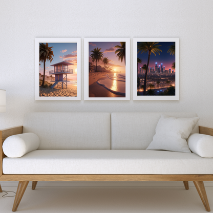 Los Angeles Sunset Poster – Capture the Magic of the Golden Coast 🌅🌴