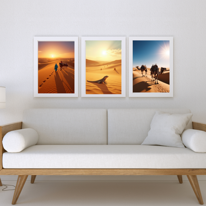 Sahara Camels Caravan Poster – A Journey Through the Sands 🐪🏜️