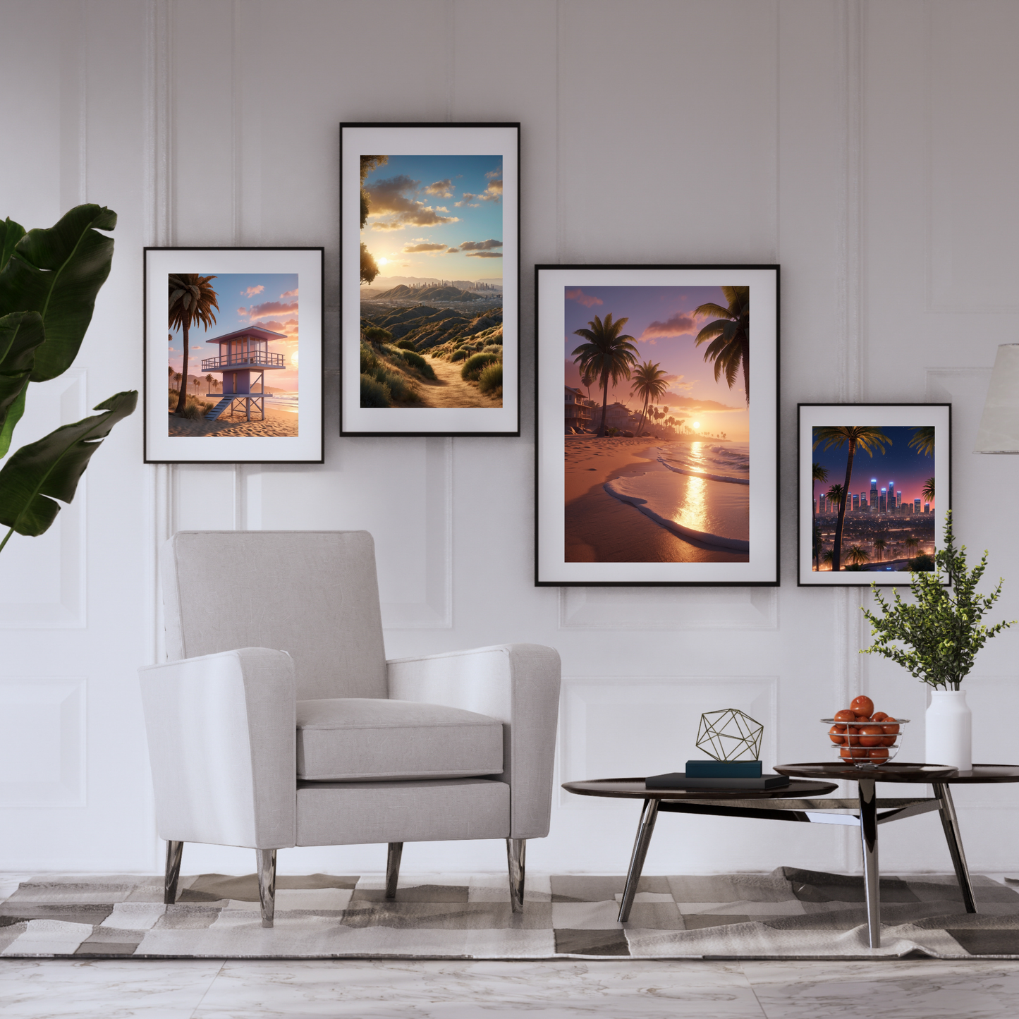 Los Angeles Sunset Poster – Capture the Magic of the Golden Coast 🌅🌴