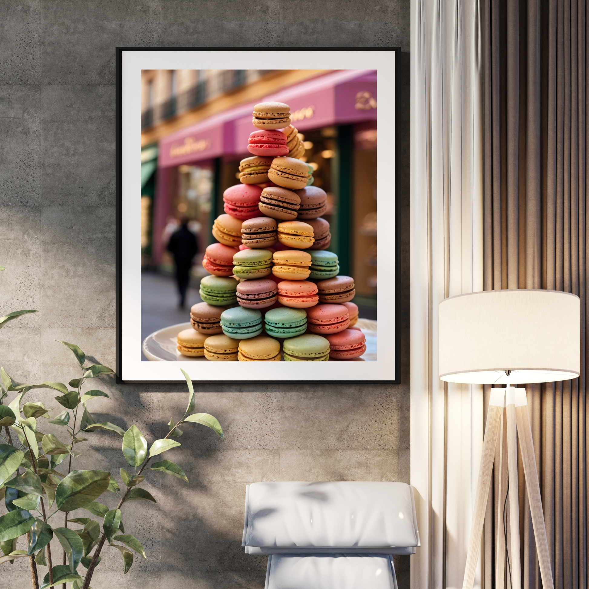 Macaron Tower Poster Print – Elegant & Whimsical Wall Art for Your Home