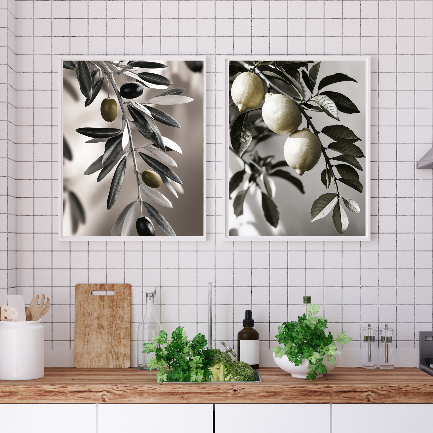 Olive-Themed Kitchen Poster – Elegant and Inviting Decor