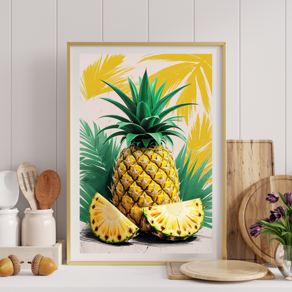 🖼️ Poster – Vintage Pineapple Poster – Tropical Fruit Wall Art with Retro Style