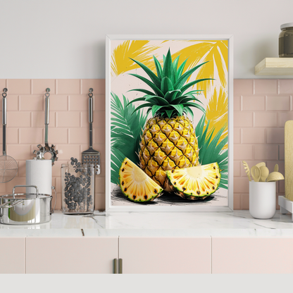 🖼️ Poster – Vintage Pineapple Poster – Tropical Fruit Wall Art with Retro Style