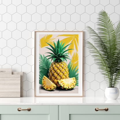 🖼️ Poster – Vintage Pineapple Poster – Tropical Fruit Wall Art with Retro Style