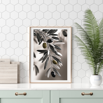 Olive-Themed Kitchen Poster – Elegant and Inviting Decor