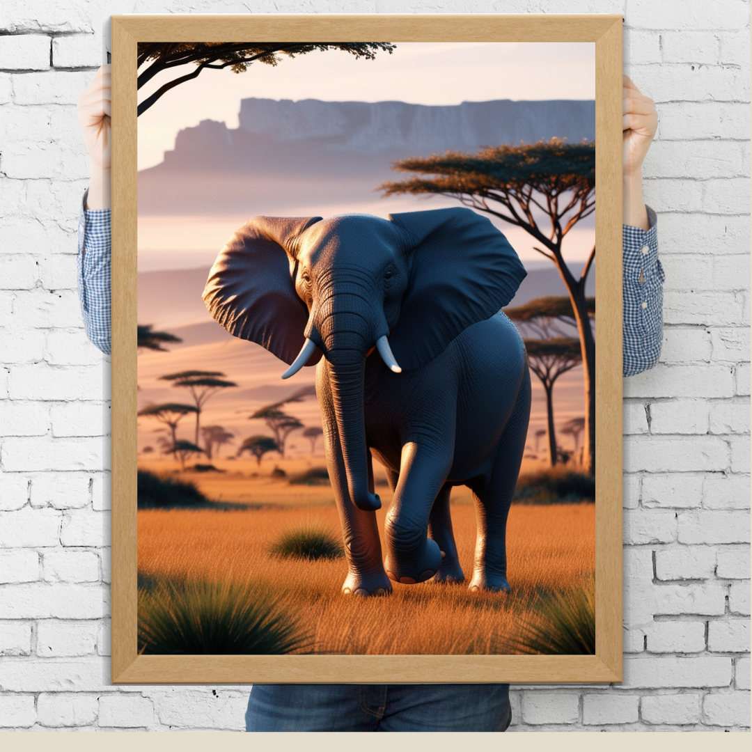 Elephant Savannah Fury Poster – Witness the Majesty of the Wild 🌿🐘