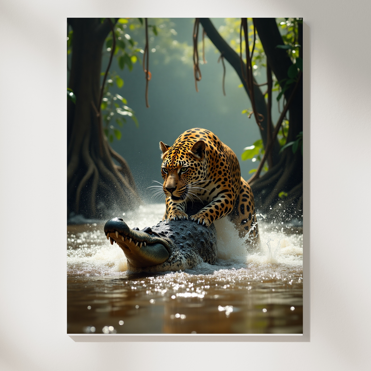 Jaguar Jungle Crocodile Adventure Poster – Explore the Wild Depths of Nature 🌿🐊