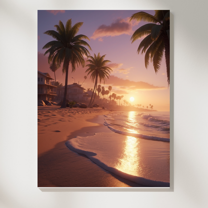 Los Angeles Sunset Poster – Capture the Magic of the Golden Coast 🌅🌴