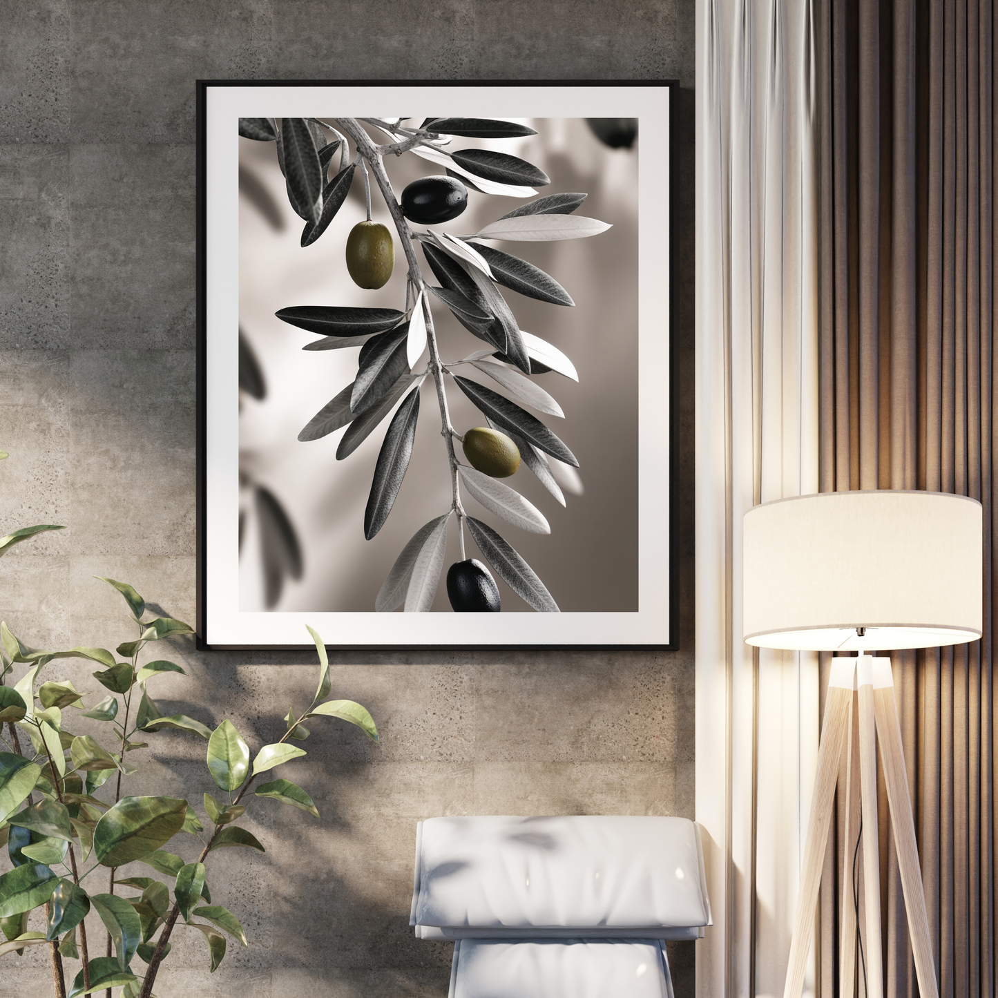 Olive-Themed Kitchen Poster – Elegant and Inviting Decor