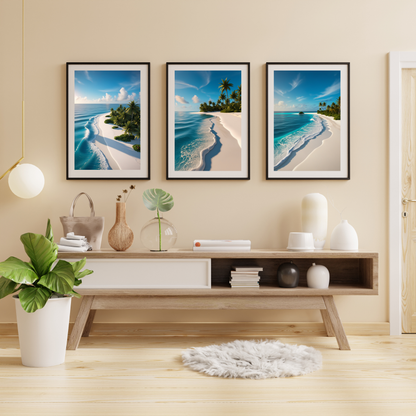 Maldives Paradise Poster – Tropical Beach & Blue Ocean