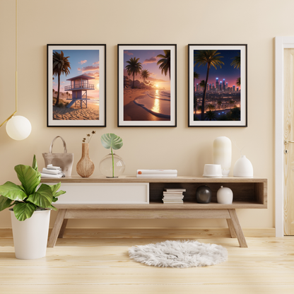 Los Angeles Sunset Poster – Capture the Magic of the Golden Coast 🌅🌴