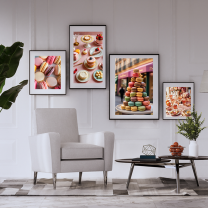 Macaron Tower Poster Print – Elegant & Whimsical Wall Art for Your Home

