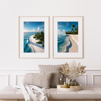 Maldives Paradise Poster – Tropical Beach & Blue Ocean