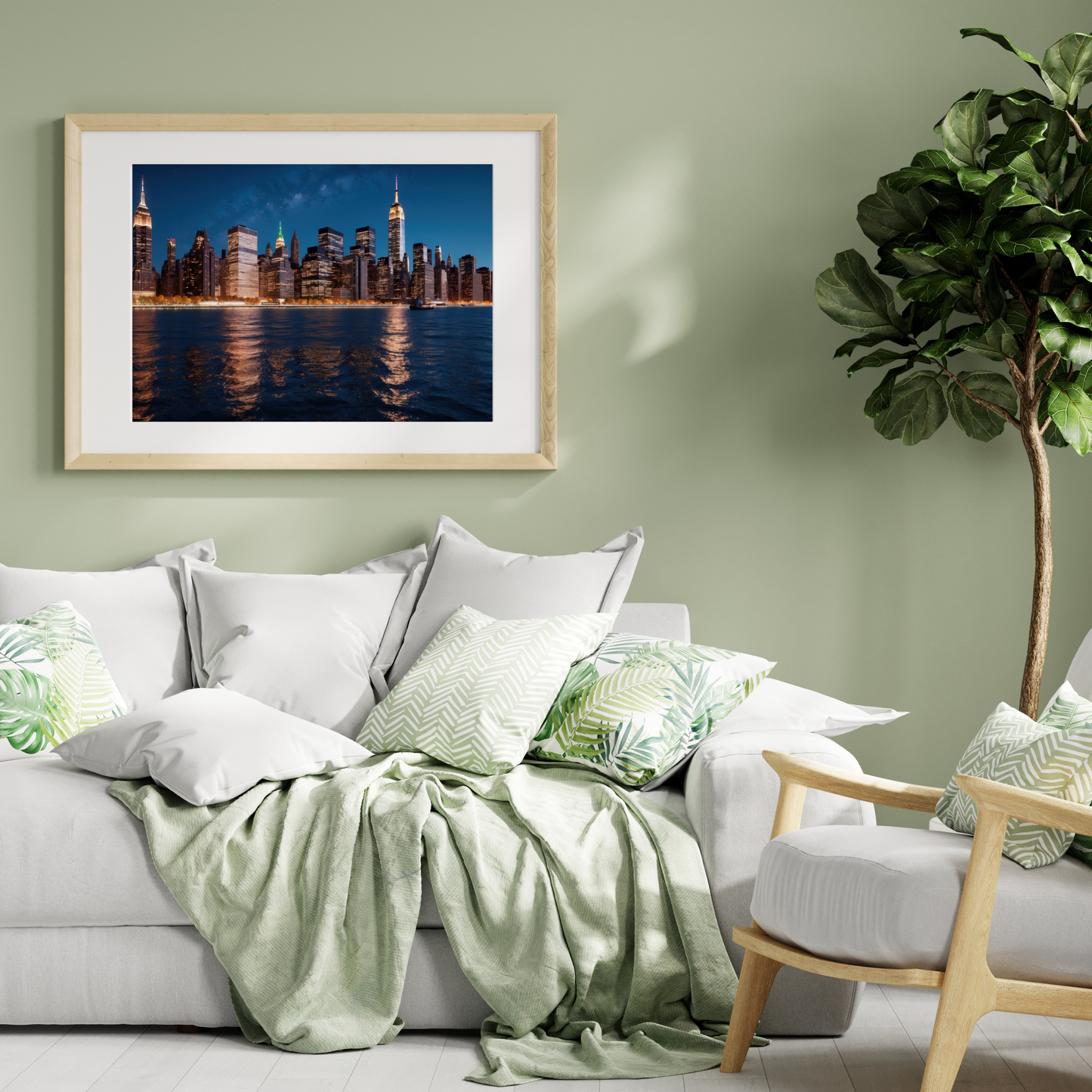 NYC Skyline at Night Poster – Bring the City’s Iconic View to Your Space!