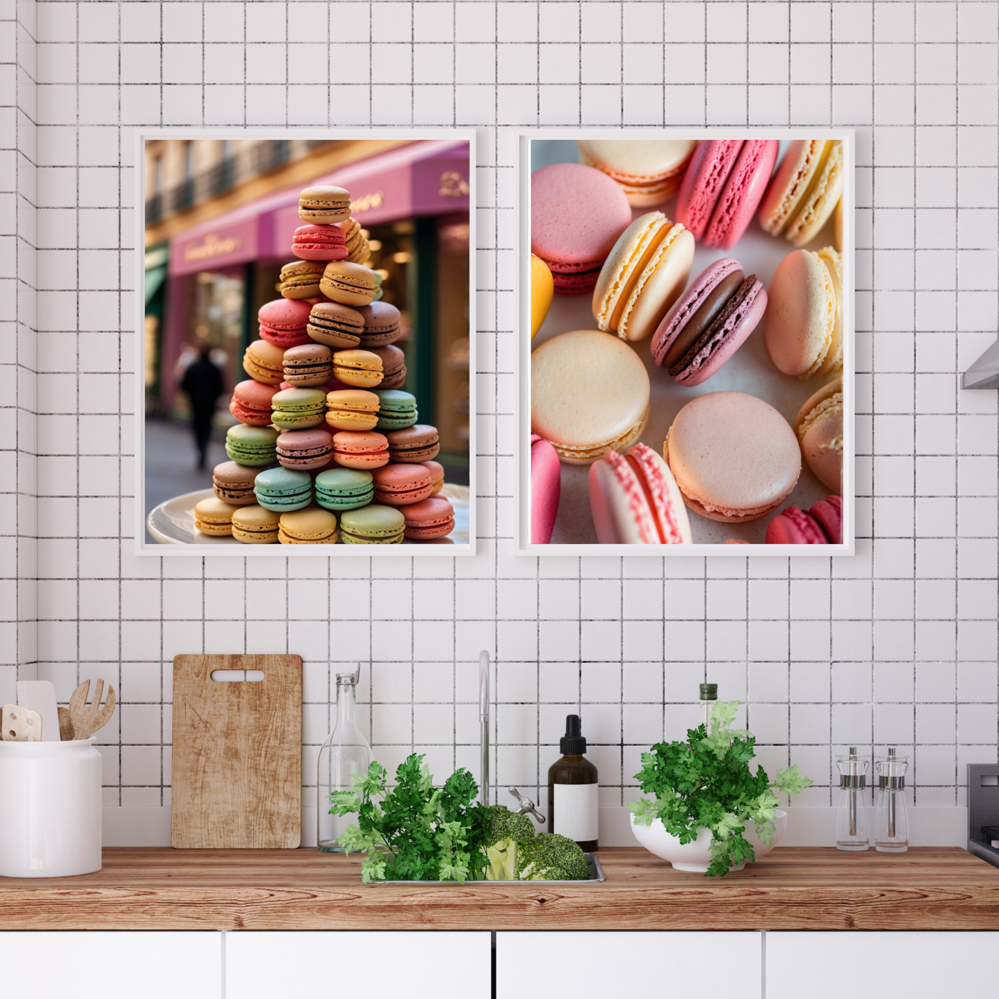 Macaron Tower Poster Print – Elegant & Whimsical Wall Art for Your Home