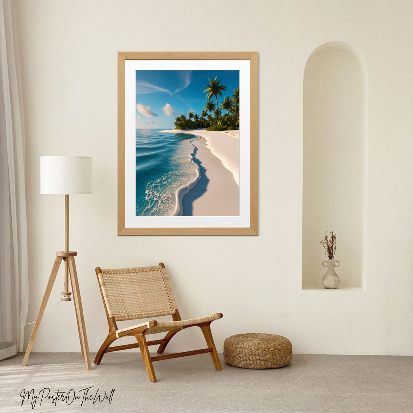 Maldives Paradise Poster – Tropical Beach & Blue Ocean