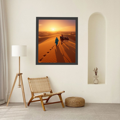 Sahara Camels Caravan Poster – A Journey Through the Sands 🐪🏜️