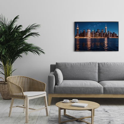 NYC Skyline at Night Poster – Bring the City’s Iconic View to Your Space!