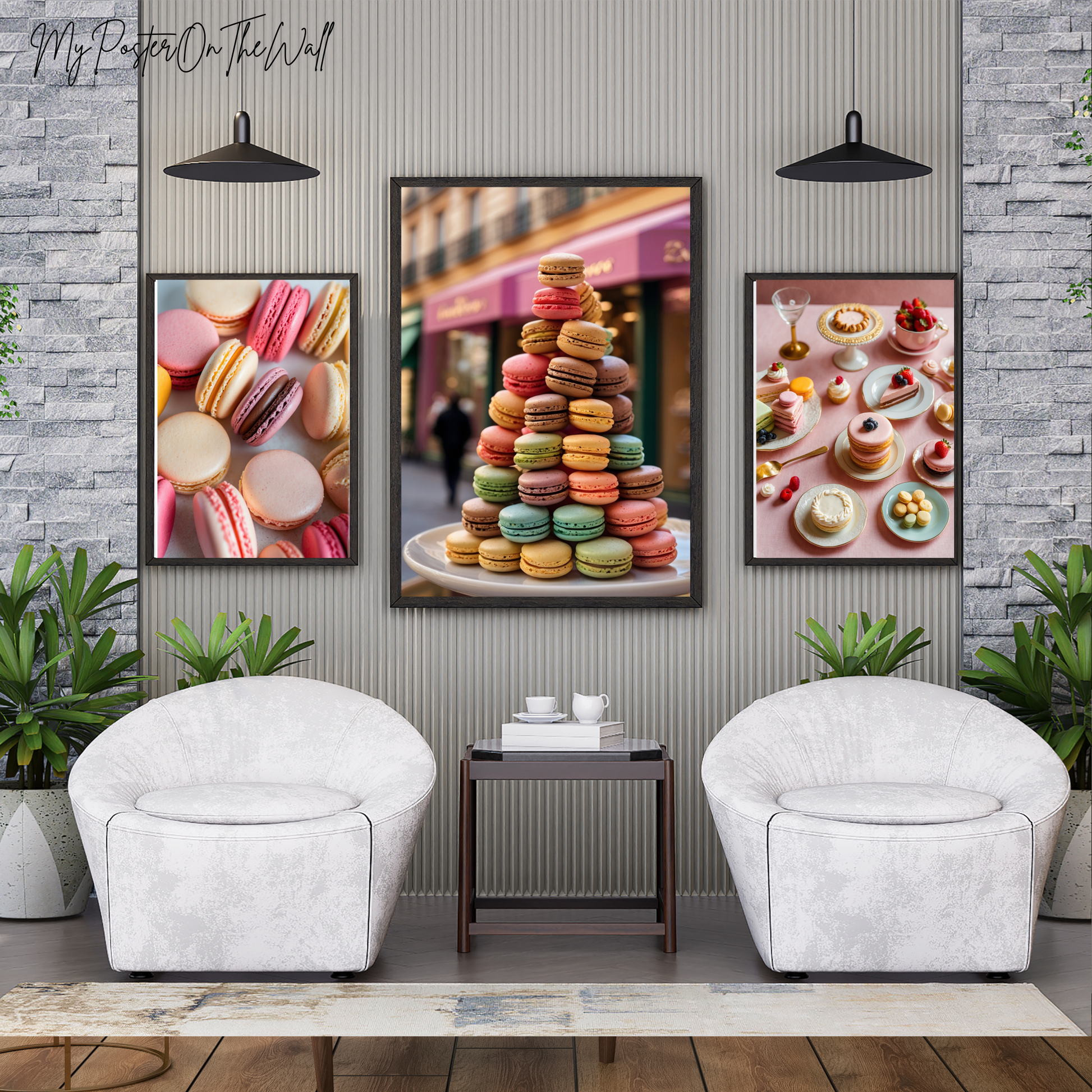 Macaron Tower Poster Print – Elegant & Whimsical Wall Art for Your Home