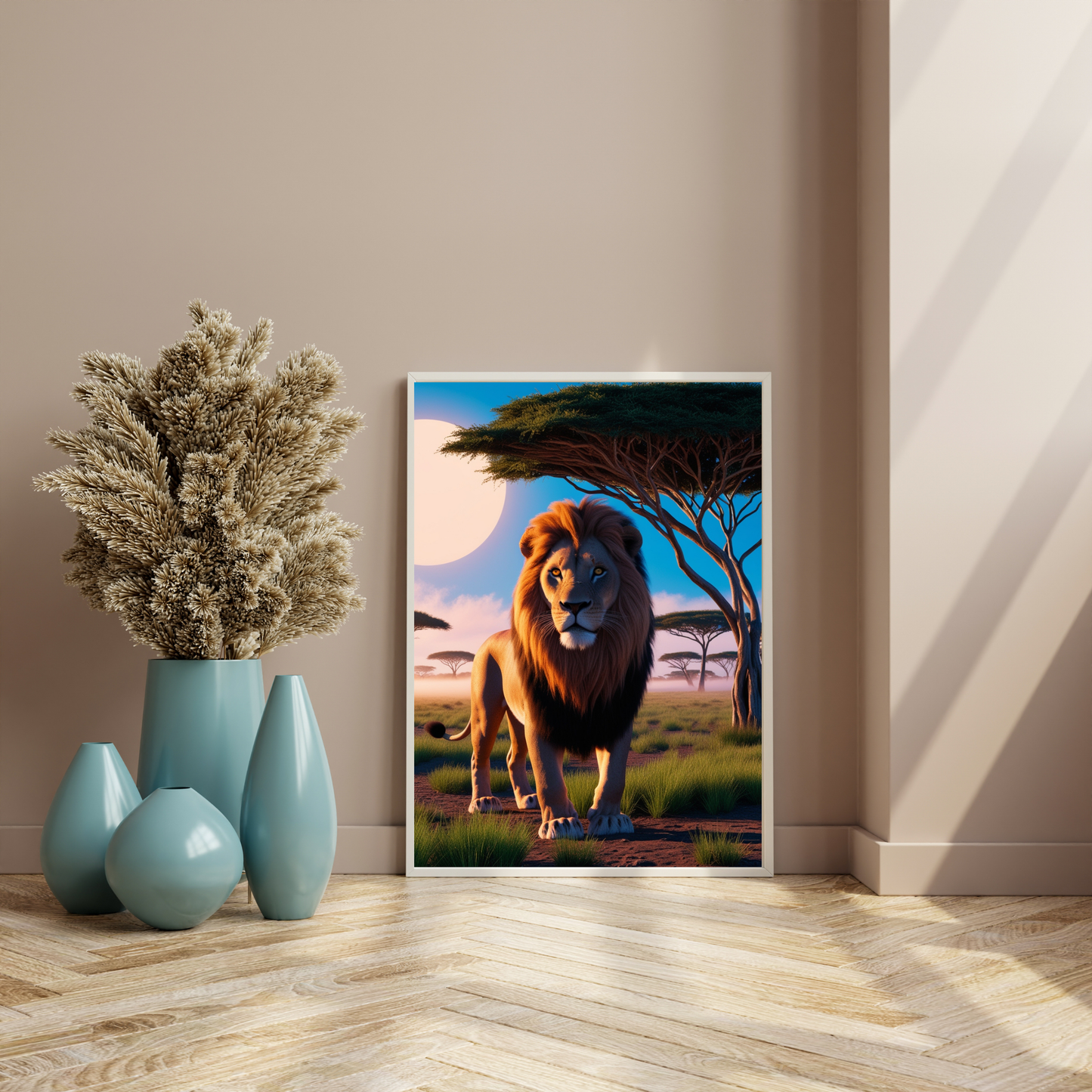 Majestic Lion Big 5 Poster – Powerful Safari Wildlife Art