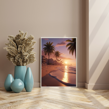 Los Angeles Sunset Poster – Capture the Magic of the Golden Coast 🌅🌴