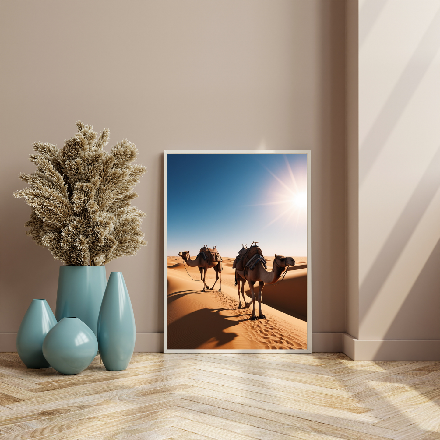 Moroccan Desert Camels Poster – A Journey Through the Sands 🐪🏜️