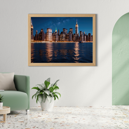 NYC Skyline at Night Poster – Bring the City’s Iconic View to Your Space!