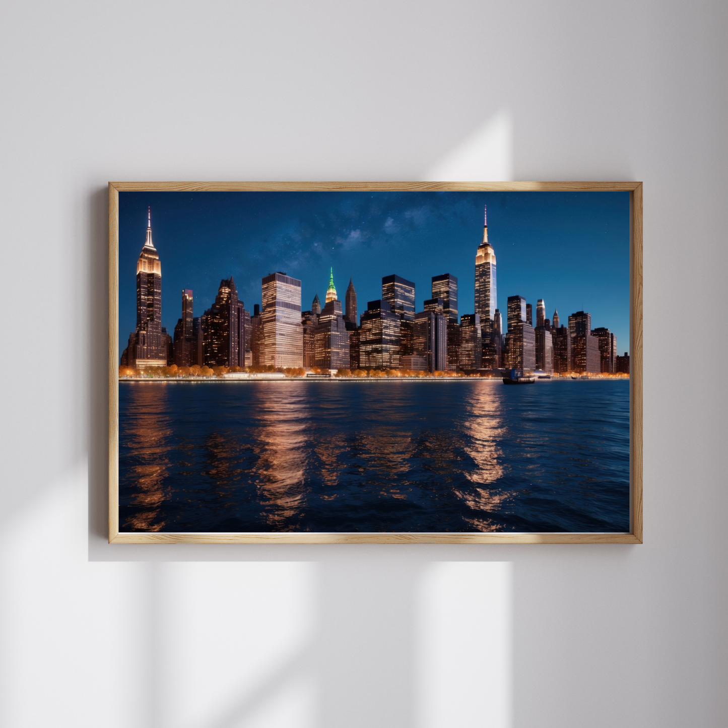 NYC Skyline at Night Poster – Bring the City’s Iconic View to Your Space!