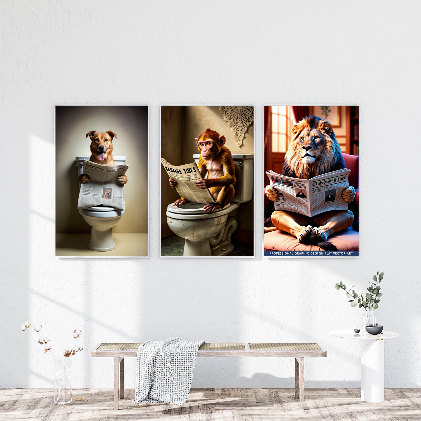 Dog Reading Newspaper Print – Funny & Whimsical Wall Art for Pet Lovers