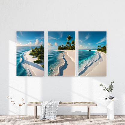 Maldives Paradise Poster – Tropical Beach & Blue Ocean