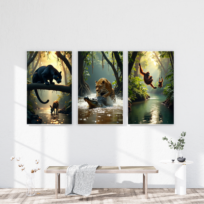 Jaguar Jungle Crocodile Adventure Poster – Explore the Wild Depths of Nature 🌿🐊