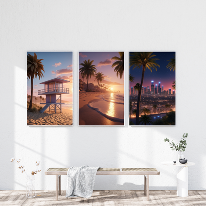 Los Angeles Sunset Poster – Capture the Magic of the Golden Coast 🌅🌴